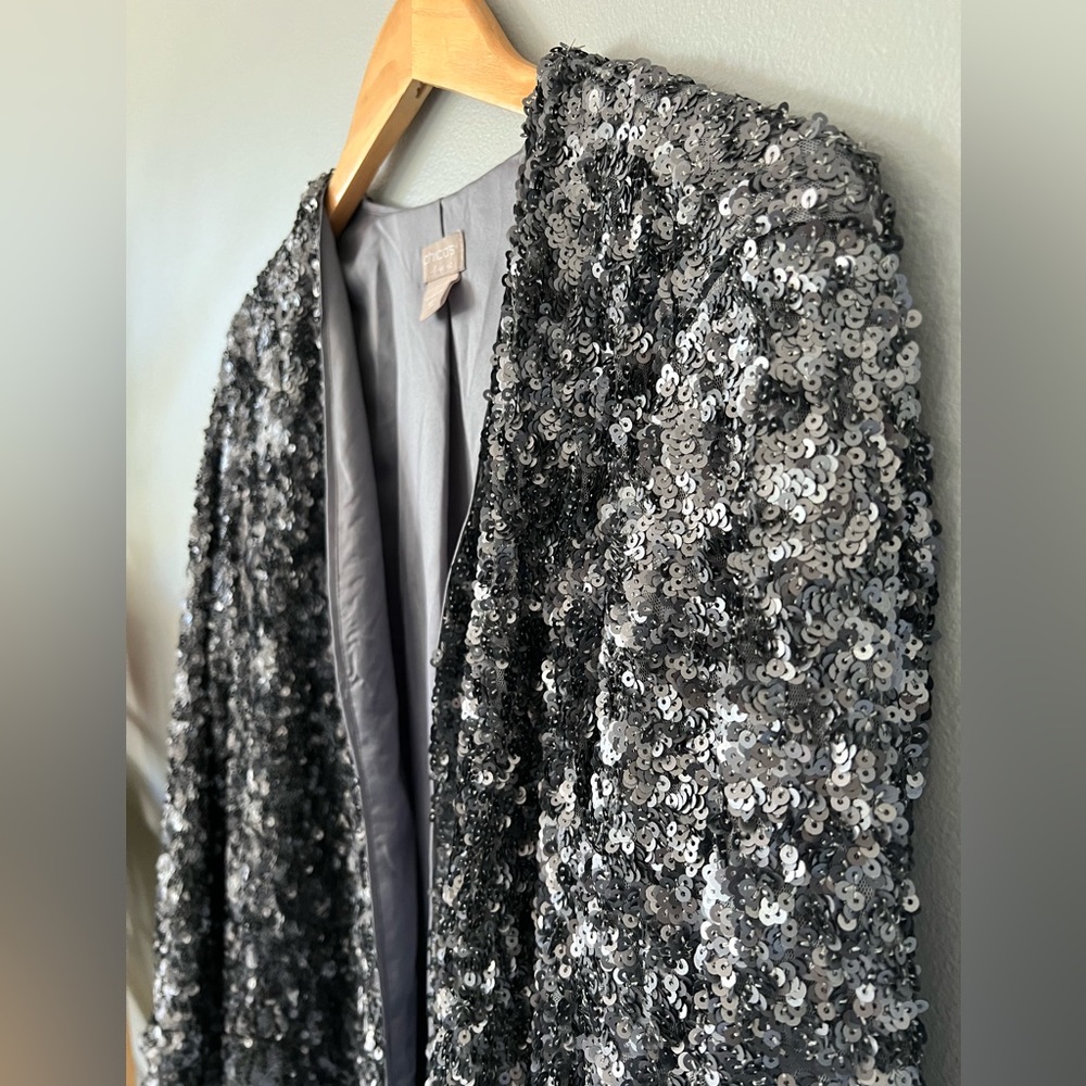 Chicos Sequined Jacket Size Large - image 6